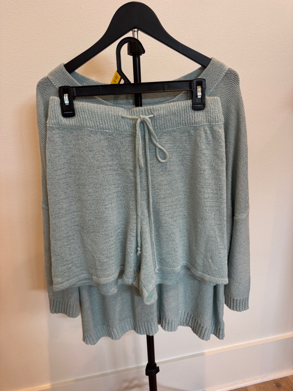 Amazon Off-the-Shoulder Knit Sweater and shorts Set in Seafoam - Picture 2 of 4